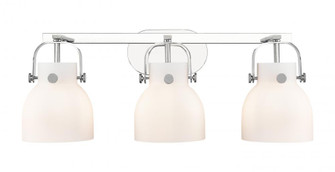 Pilaster II Bell - 3 Light - 27 inch - Polished Chrome - Bath Vanity Light (3442|423-3W-PC-G412-6WH)