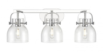 Pilaster II Bell - 3 Light - 27 inch - Polished Chrome - Bath Vanity Light (3442|423-3W-PC-G412-6CL)