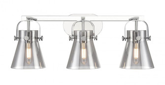 Pilaster II Cone - 3 Light - 27 inch - Polished Chrome - Bath Vanity Light (3442|423-3W-PC-G411-6SM)