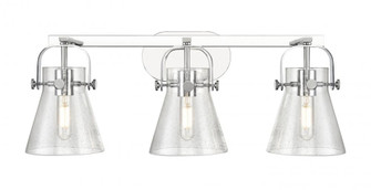 Pilaster II Cone - 3 Light - 27 inch - Polished Chrome - Bath Vanity Light (3442|423-3W-PC-G411-6SDY)