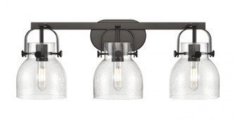 Pilaster II Bell - 3 Light - 27 inch - Matte Black - Bath Vanity Light (3442|423-3W-BK-G412-6SDY)