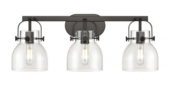 Pilaster II Bell - 3 Light - 27 inch - Matte Black - Bath Vanity Light (3442|423-3W-BK-G412-6CL)