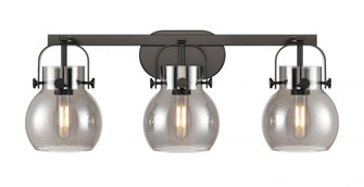 Pilaster II Sphere - 3 Light - 27 inch - Matte Black - Bath Vanity Light (3442|423-3W-BK-G410-6SM)