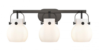 Pilaster II Sphere - 3 Light - 27 inch - Matte Black - Bath Vanity Light (3442|423-3W-BK-G410-6WH)