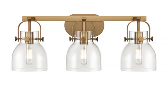 Pilaster II Bell - 3 Light - 27 inch - Brushed Brass - Bath Vanity Light (3442|423-3W-BB-G412-6CL)