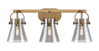 Pilaster II Cone - 3 Light - 27 inch - Brushed Brass - Bath Vanity Light (3442|423-3W-BB-G411-6SM)