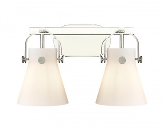 Pilaster II Cone - 2 Light - 17 inch - Polished Nickel - Bath Vanity Light (3442|423-2W-PN-G411-6WH)