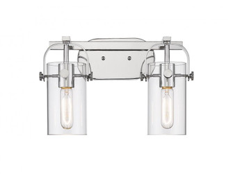 Pilaster II Cylinder - 2 Light - 15 inch - Polished Chrome - Bath Vanity Light (3442|423-2W-PC-G423-7CL)