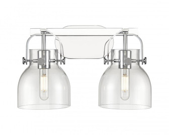 Pilaster II Bell - 2 Light - 17 inch - Polished Chrome - Bath Vanity Light (3442|423-2W-PC-G412-6CL)