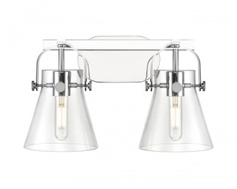 Pilaster II Cone - 2 Light - 17 inch - Polished Chrome - Bath Vanity Light (3442|423-2W-PC-G411-6CL)