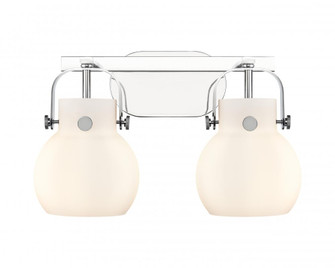 Pilaster II Sphere - 2 Light - 17 inch - Polished Chrome - Bath Vanity Light (3442|423-2W-PC-G410-6WH)