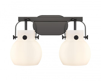 Pilaster II Sphere - 2 Light - 17 inch - Matte Black - Bath Vanity Light (3442|423-2W-BK-G410-6WH)