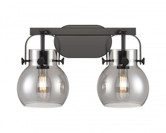 Pilaster II Sphere - 2 Light - 17 inch - Matte Black - Bath Vanity Light (3442|423-2W-BK-G410-6SM)