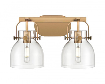 Pilaster II Bell - 2 Light - 17 inch - Brushed Brass - Bath Vanity Light (3442|423-2W-BB-G412-6CL)