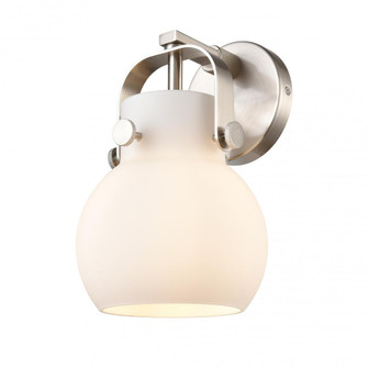 Pilaster II Sphere - 1 Light - 7 inch - Satin Nickel - Sconce (3442|423-1W-SN-G410-6WH)