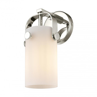 Pilaster II Cylinder - 1 Light - 5 inch - Polished Nickel - Sconce (3442|423-1W-PN-G423-7WH)