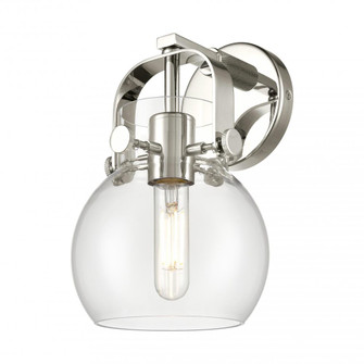 Pilaster II Sphere - 1 Light - 7 inch - Polished Nickel - Sconce (3442|423-1W-PN-G410-6CL)