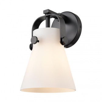 Pilaster II Cone - 1 Light - 7 inch - Matte Black - Sconce (3442|423-1W-BK-G411-6WH)