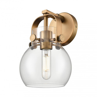 Pilaster II Sphere - 1 Light - 7 inch - Brushed Brass - Sconce (3442|423-1W-BB-G410-6CL)