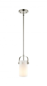 Pilaster II Cylinder - 1 Light - 7 inch Long Glass - Polished Nickel - Pendant (3442|423-1S-PN-G423-7WH)