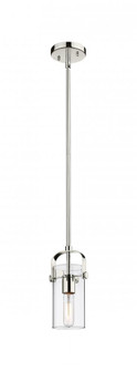 Pilaster II Cylinder - 1 Light - 7 inch Long Glass - Polished Nickel - Pendant (3442|423-1S-PN-G423-7CL)
