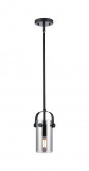 Pilaster II Cylinder - 1 Light - 7 inch Long Glass - Matte Black - Pendant (3442|423-1S-BK-G423-7SM)