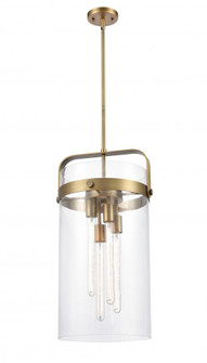 Pilaster - 4 Light - 12 inch - Brushed Brass - Pendant (3442|413-4SL-BB-G413-4S-12CL)