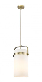 Pilaster - 1 Light - 8 inch Glass - Brushed Brass - Pendant (3442|413-1SM-BB-G413-1S-8WH)
