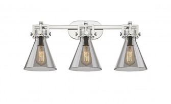 Newton Cone - 3 Light - 27 inch - Polished Nickel - Bath Vanity Light (3442|411-3W-PN-G411-7SM)