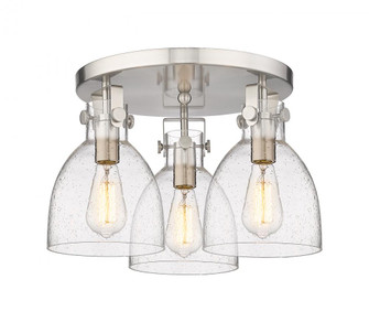 Newton Bell - 3 Light - 18 inch - Satin Nickel - Semi-Flush Mount (3442|411-3F-SN-G412-7SDY)