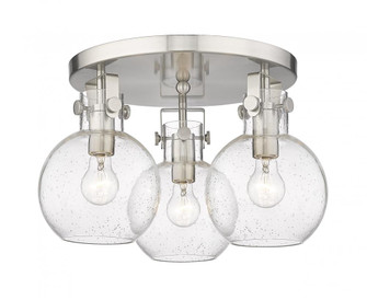 Newton Sphere - 3 Light - 18 inch - Satin Nickel - Semi-Flush Mount (3442|411-3F-SN-G410-7SDY)