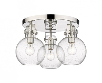 Newton Sphere - 3 Light - 18 inch - Polished Nickel - Semi-Flush Mount (3442|411-3F-PN-G410-7SDY)