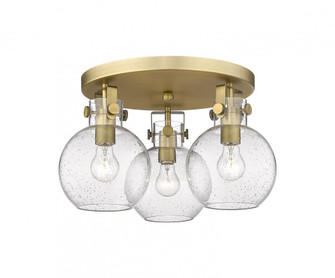 Newton Sphere - 3 Light - 18 inch - Brushed Brass - Semi-Flush Mount (3442|411-3F-BB-G410-7SDY)