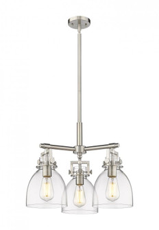Newton Bell - 3 Light - 21 inch - Satin Nickel - Pendant (3442|411-3CR-SN-G412-7CL)