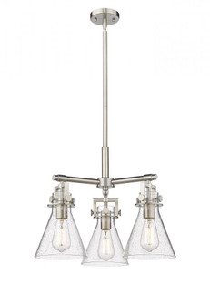 Newton Cone - 3 Light - 21 inch - Satin Nickel - Pendant (3442|411-3CR-SN-G411-7SDY)