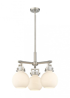 Newton Sphere - 3 Light - 21 inch - Satin Nickel - Pendant (3442|411-3CR-SN-G410-7WH)
