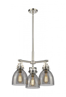 Newton Bell - 3 Light - 21 inch - Polished Nickel - Pendant (3442|411-3CR-PN-G412-7SM)