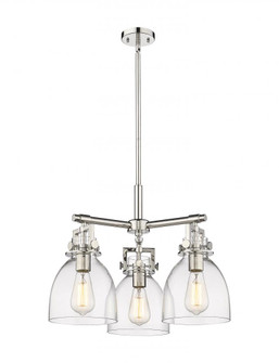 Newton Bell - 3 Light - 21 inch - Polished Nickel - Pendant (3442|411-3CR-PN-G412-7CL)