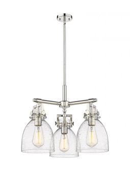 Newton Bell - 3 Light - 21 inch - Polished Nickel - Pendant (3442|411-3CR-PN-G412-7SDY)