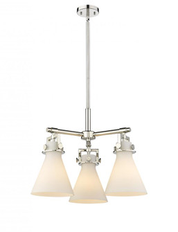 Newton Cone - 3 Light - 21 inch - Polished Nickel - Pendant (3442|411-3CR-PN-G411-7WH)