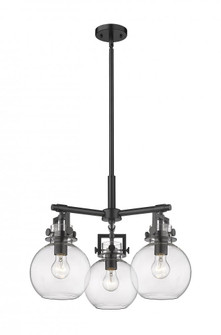 Newton Sphere - 3 Light - 21 inch - Matte Black - Pendant (3442|411-3CR-BK-G410-7CL)