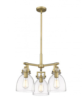 Newton Bell - 3 Light - 21 inch - Brushed Brass - Pendant (3442|411-3CR-BB-G412-7CL)