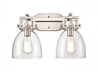 Newton Bell - 2 Light - 17 inch - Satin Nickel - Bath Vanity Light (3442|411-2W-SN-G412-7CL)
