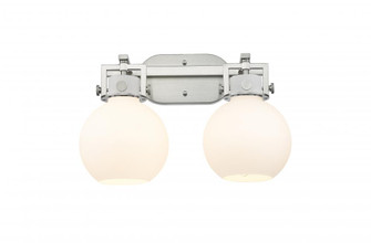 Newton Sphere - 2 Light - 17 inch - Satin Nickel - Bath Vanity Light (3442|411-2W-SN-G410-7WH)