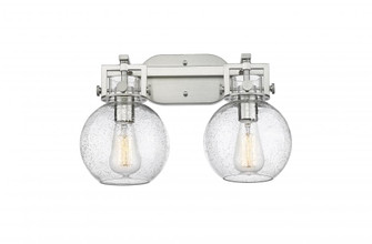 Newton Sphere - 2 Light - 17 inch - Satin Nickel - Bath Vanity Light (3442|411-2W-SN-G410-7SDY)