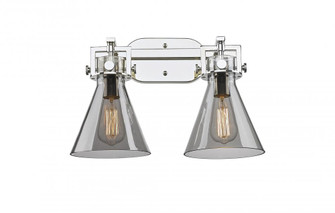 Newton Cone - 2 Light - 17 inch - Polished Nickel - Bath Vanity Light (3442|411-2W-PN-G411-7SM)
