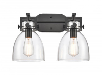 Newton Bell - 2 Light - 17 inch - Matte Black - Bath Vanity Light (3442|411-2W-BK-G412-7CL)
