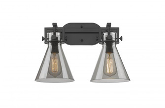 Newton Cone - 2 Light - 17 inch - Matte Black - Bath Vanity Light (3442|411-2W-BK-G411-7SM)