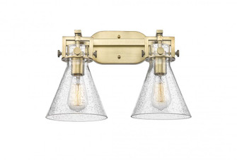Newton Cone - 2 Light - 17 inch - Brushed Brass - Bath Vanity Light (3442|411-2W-BB-G411-7SDY)