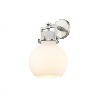 Newton Sphere - 1 Light - 8 inch - Satin Nickel - Sconce (3442|411-1W-SN-G410-8WH)